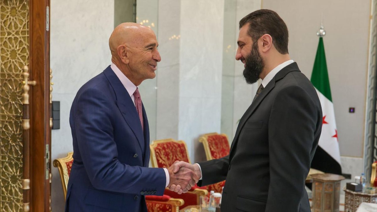 Suriye Devlet Başkanı Şara, ABD'nin Suriye Özel Temsilcisi Barrack ile bir araya geldi
