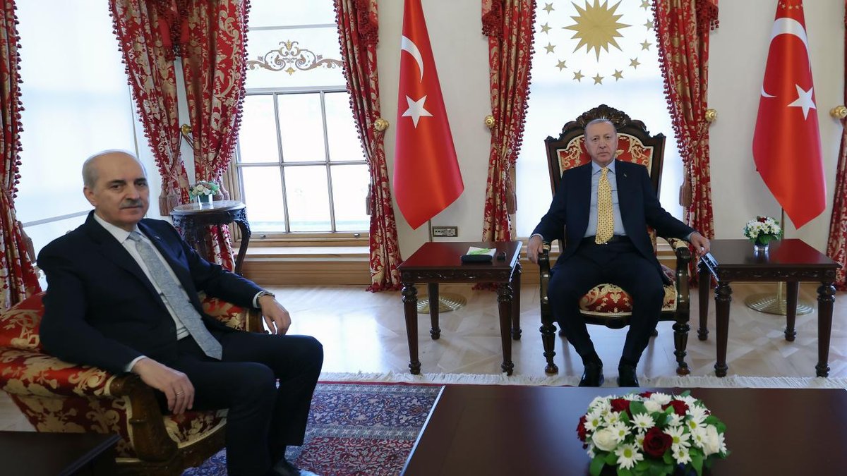Cumhurbaşkanı Erdoğan, TBMM Başkanı Kurtulmuş ile bir araya geldi.