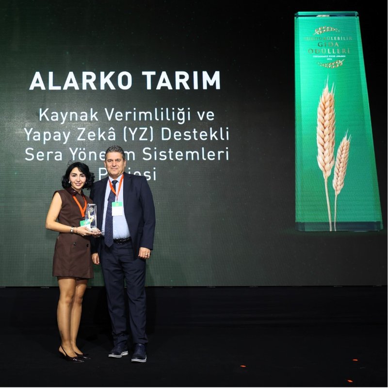 Alarko Tarım Grubu, yapay zeka ile: güçlendirilmiş akıllı sera yönetimi projesiyle ödül aldı