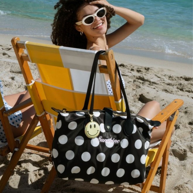 Stoney Clover's Dots & Stripes Collab Has Stylish & Beach-Ready Totes