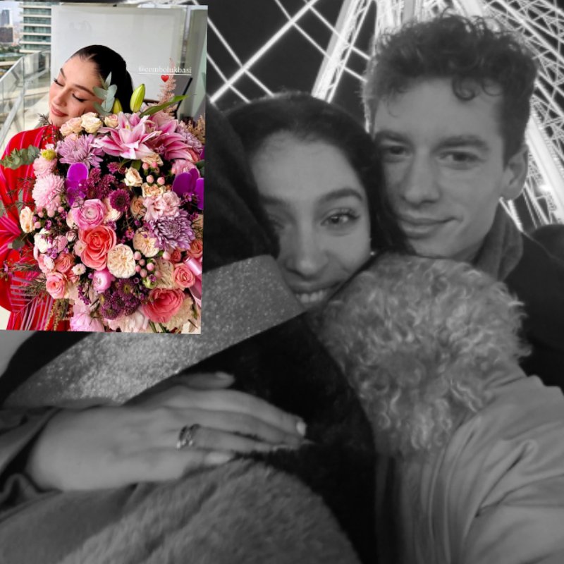 Cemre Baysel'e özel çiçek hediye edildi