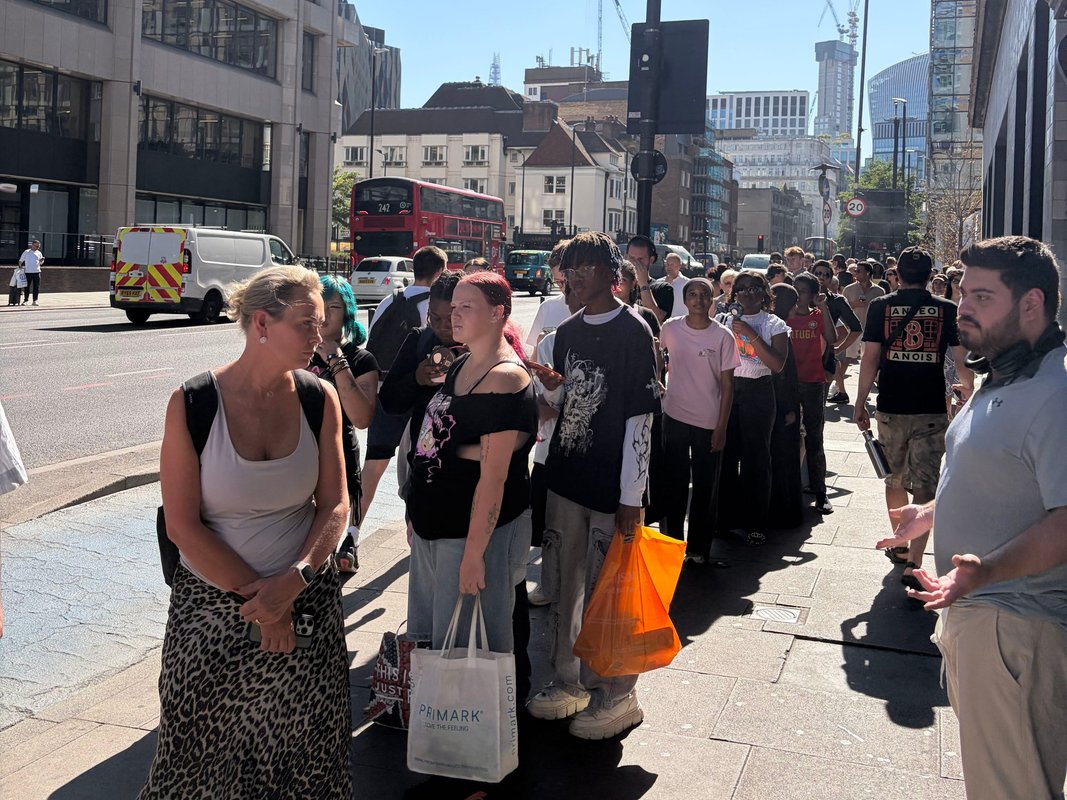 The hottest thing to do in London today: is wait in line for solar eclipse glasses