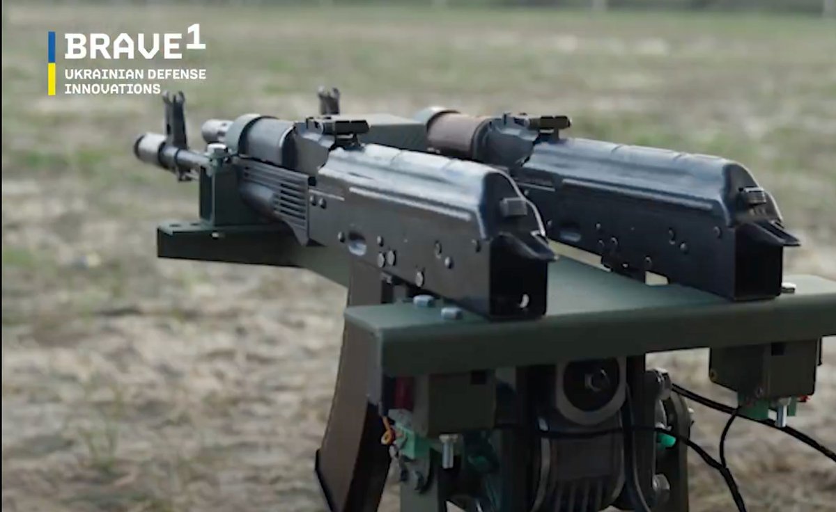 Ukrainians slapped twin AK rifles on a drone: with wheels to make a cheap mobile turret