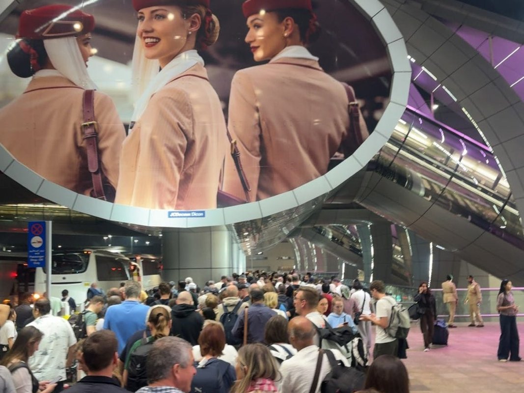Passengers evacuated from Dubai International Airport: after suspected air strike damages terminal