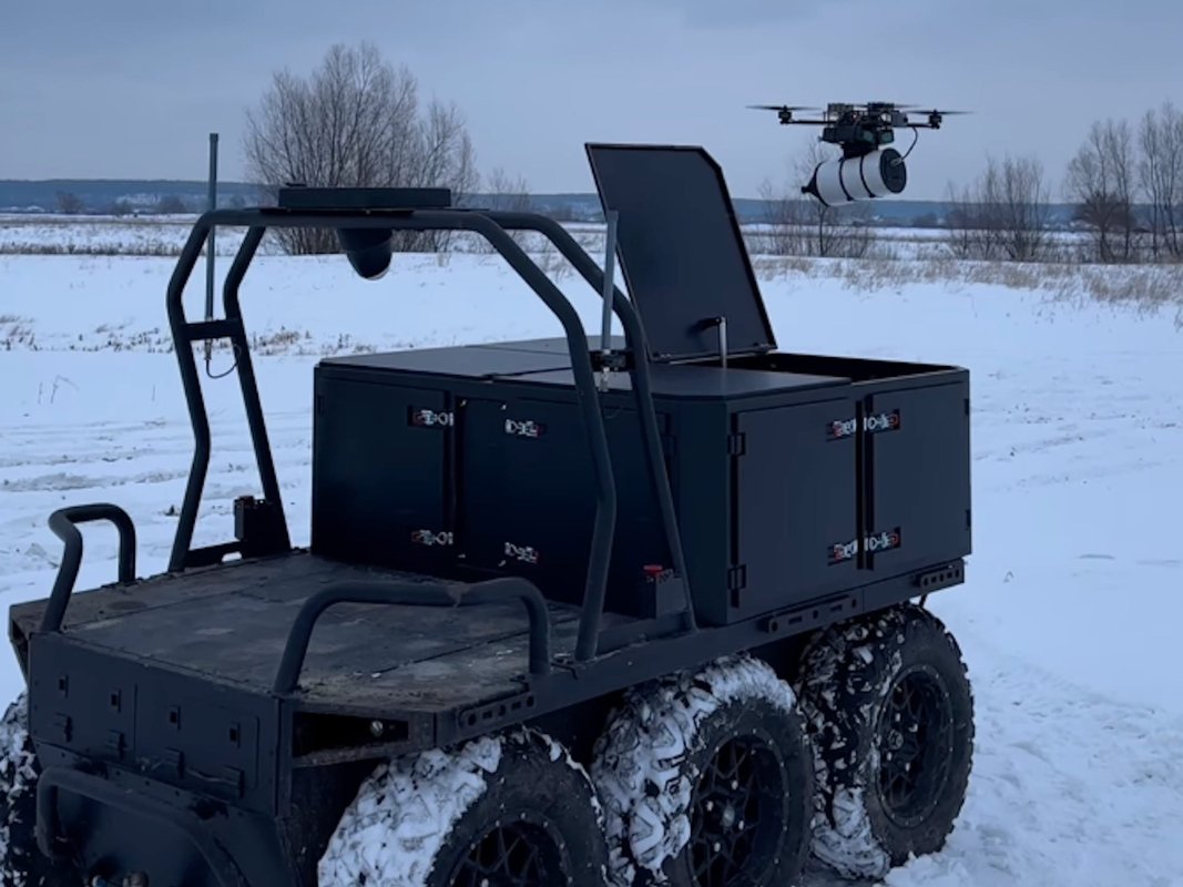 These new Ukrainian ground robots can launch unjammable fiber-optic drones close to the front so troops don't have to