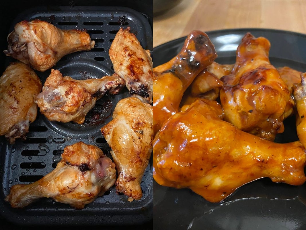 I made 3-ingredient Buffalo wings in my air: fryer, and I'm never using an oven again