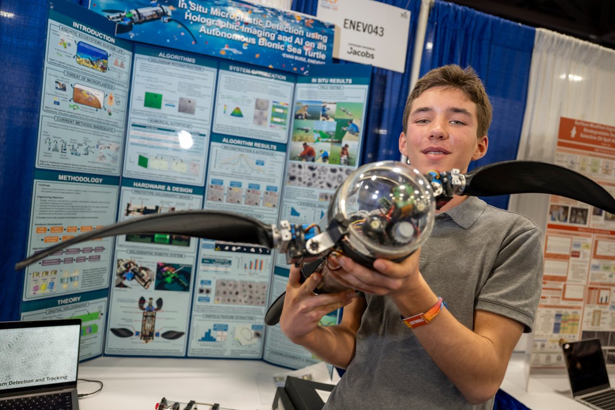 This 16-year-old built an autonomous AI-powered robot turtle that finds microplastics in water