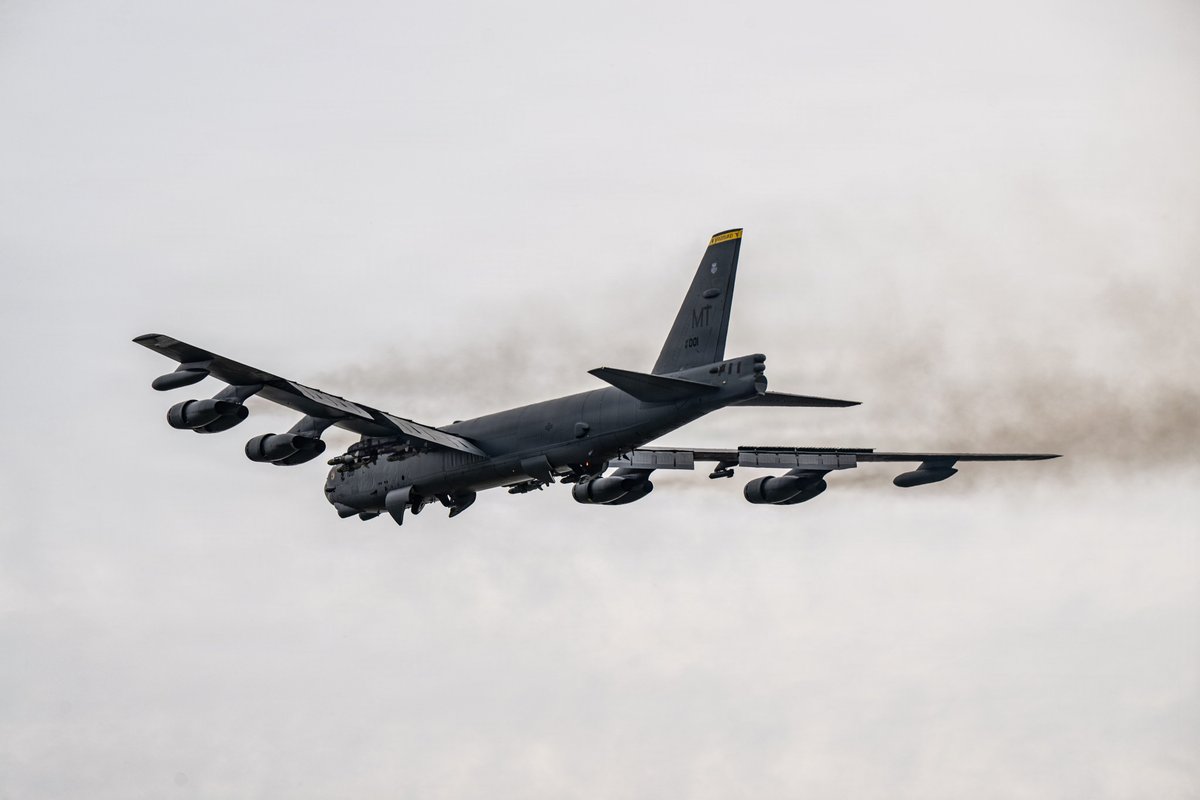 The US military says its 70-year-old B-52 bombers: are now flying overland missions as air superiority expands