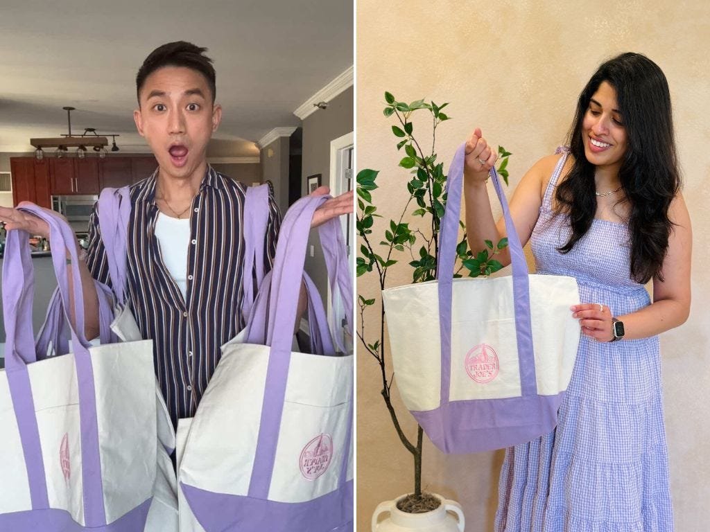 Inside the hype train for Trader Joe's TikTok-viral lavender tote bag