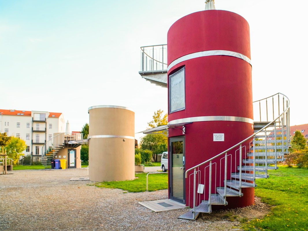 I spent 2 nights in a 2-story, 100-square-foot tiny home in: Germany. It was much smaller than any I've seen in the US.