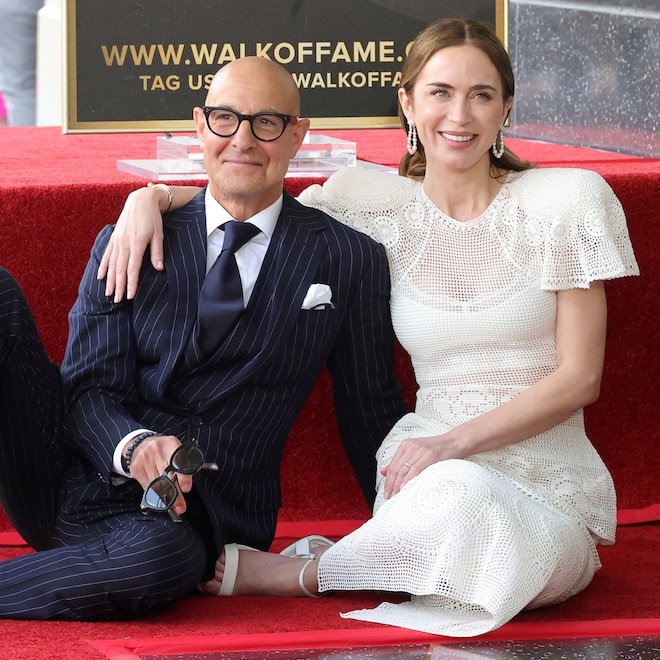 See Emily Blunt & Stanley Tucci's Sweet Family Outing at Walk of Fame