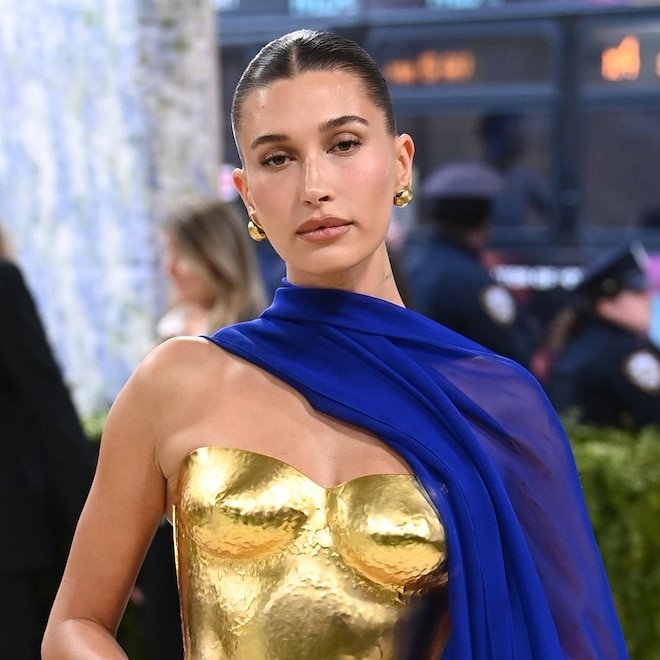 Hailey Bieber Is a Golden Goddess in Plated Armor at Met Gala 2026