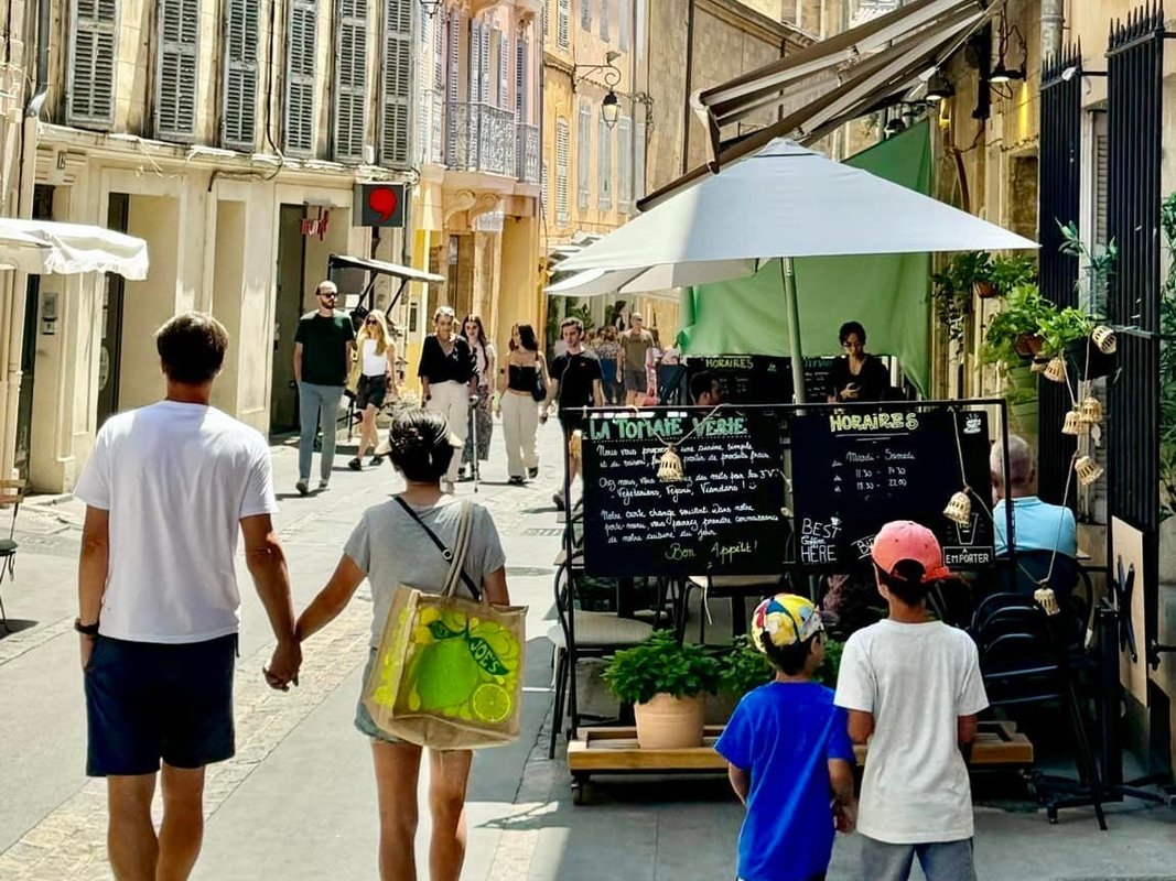 My family moved from California to a small town in France.: We can save money and work less to afford our lifestyle here.