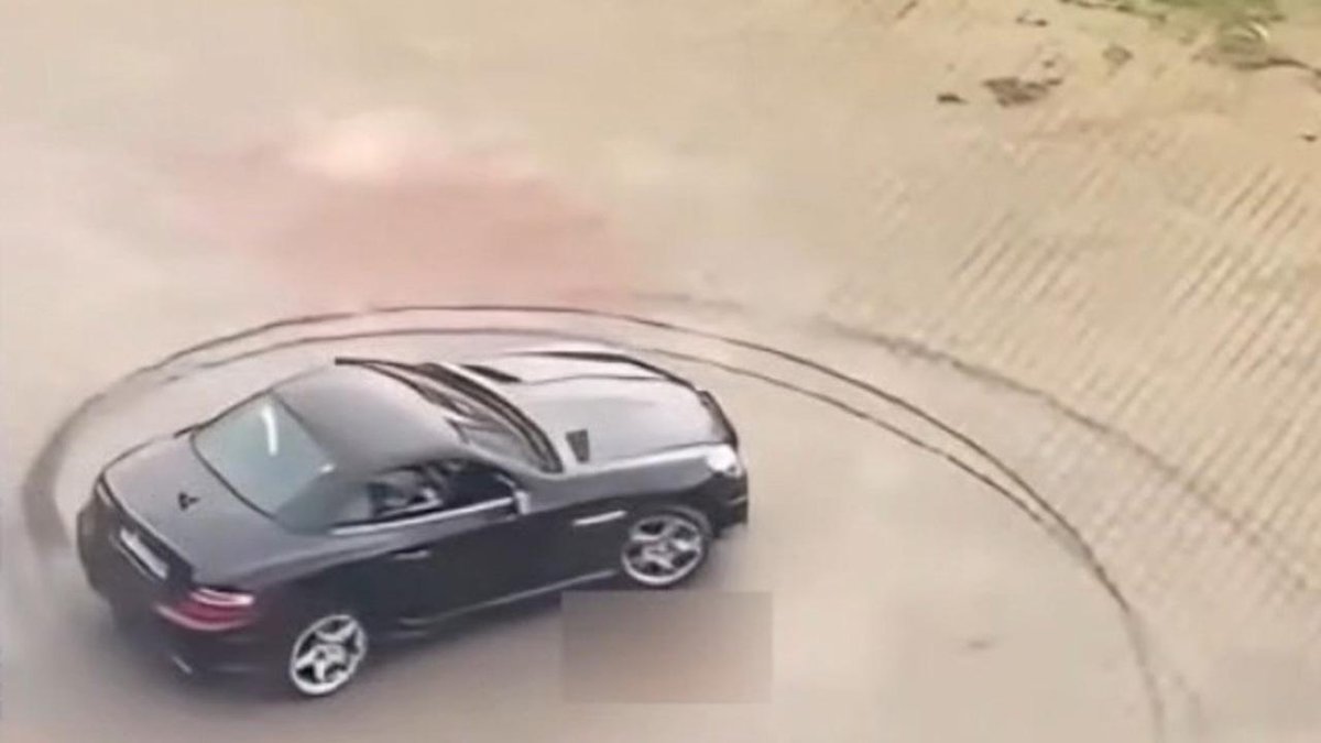 Hastane otoparkında tehlikeli manevra yapan sürücü gözaltına alındı