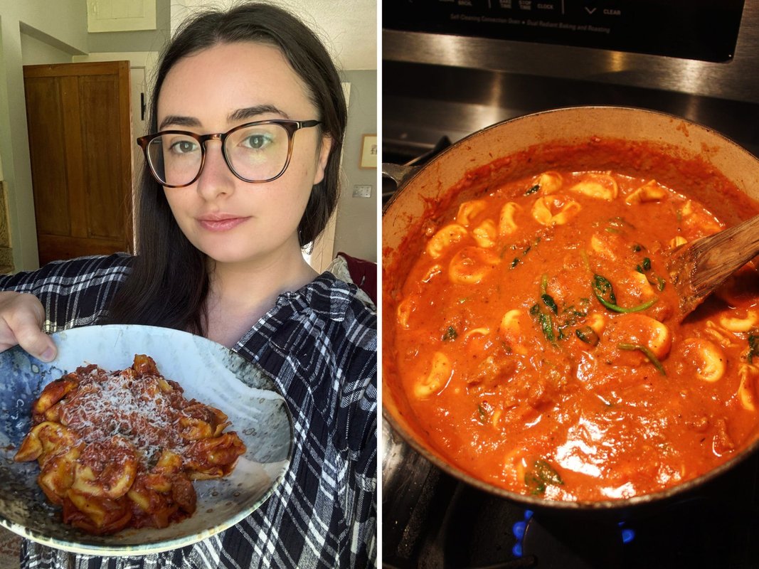 I made the easy sausage and tortellini soup: I've been seeing online. It's perfect for busy weeknights.