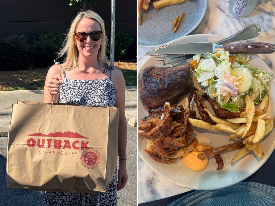 Our family of 4 tried Outback Steakhouse's $55 family-style meal deal.: It felt like a steal for a steak dinner at home.