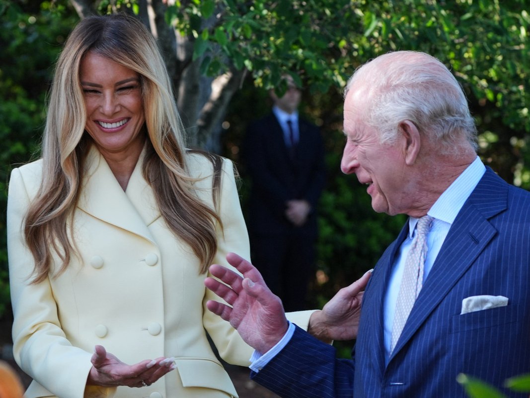 Melania Trump ditched her neutral wardrobe and embraced one of spring's biggest trends to greet King Charles and Queen Camilla