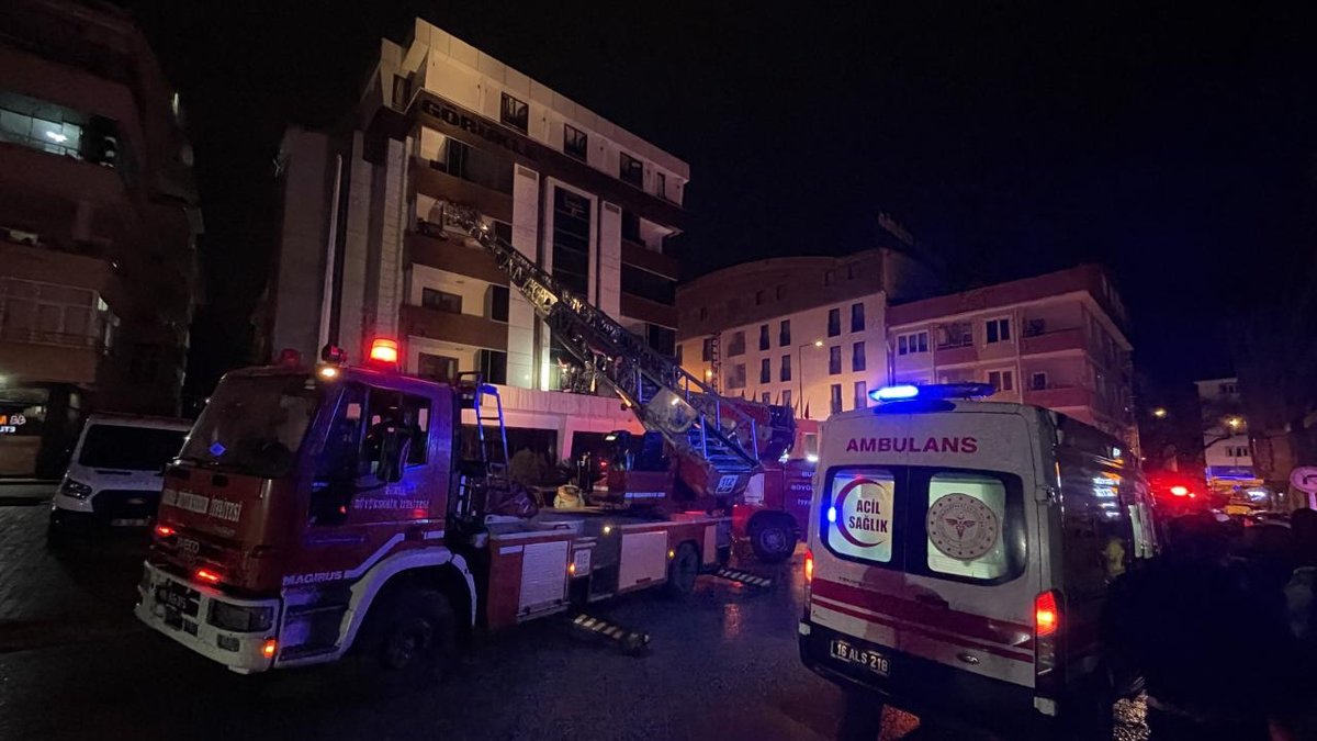 "Bursa'daki bir otelde çıkan yangın"