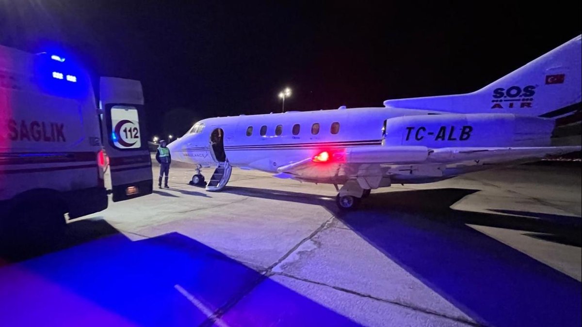 "Kalp rahatsızlığı olan bebek için ambulans uçak havalandı"