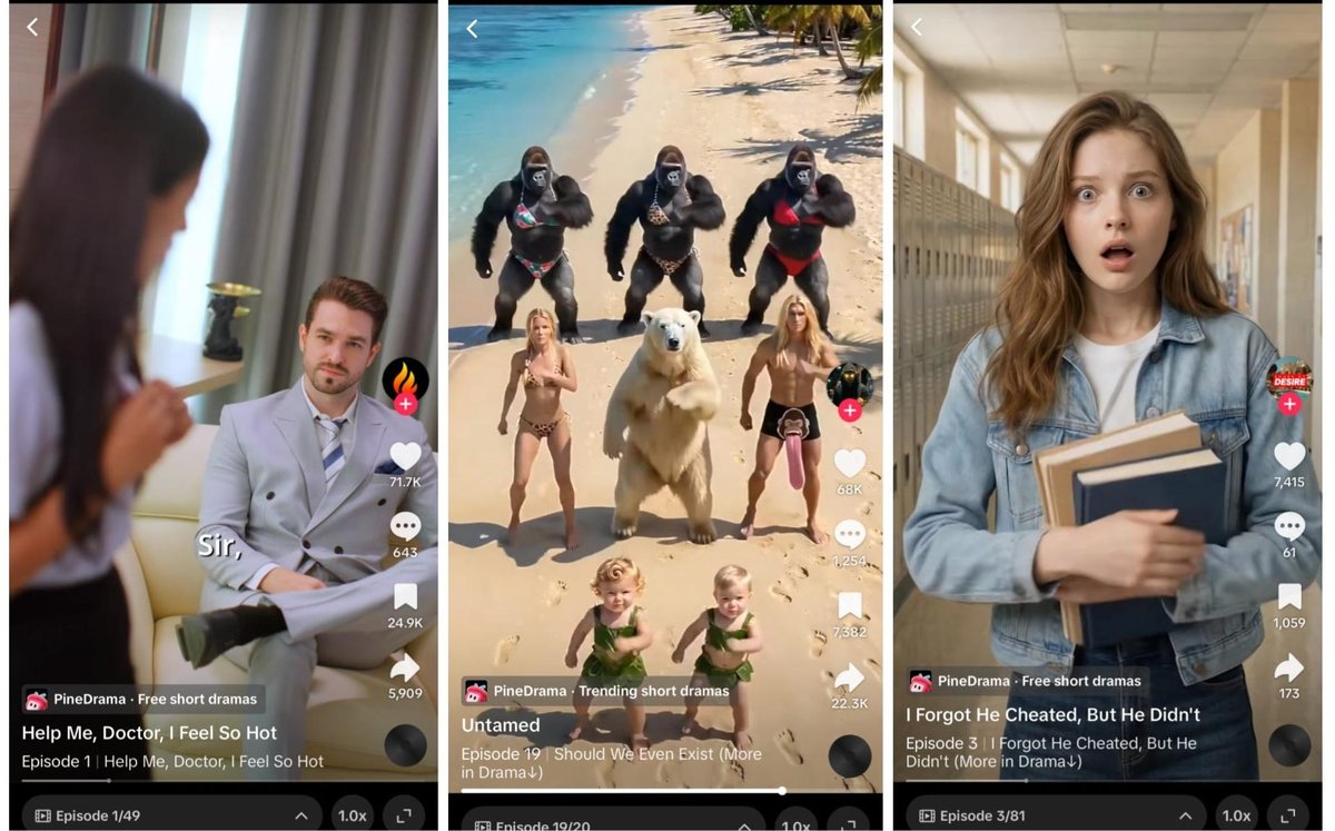 TikTok is testing a new micro-drama feed, and its top shows feature AI zombies and sad polar bears