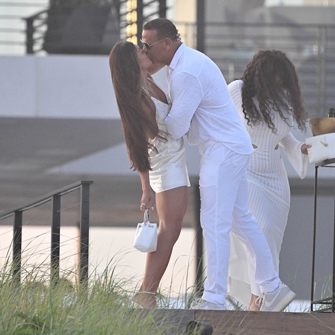 Alex Rodriguez Lights Up Michael Rubin’s White Party With Mystery Kiss