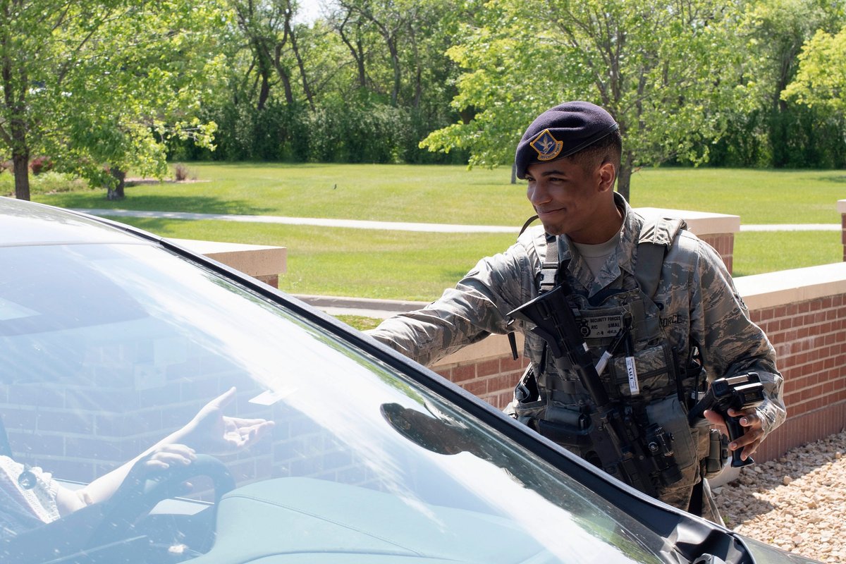 The Air Force changed how gate guards greet people. Troops: and civilians on base say they sound like 'Walmart greeters.'