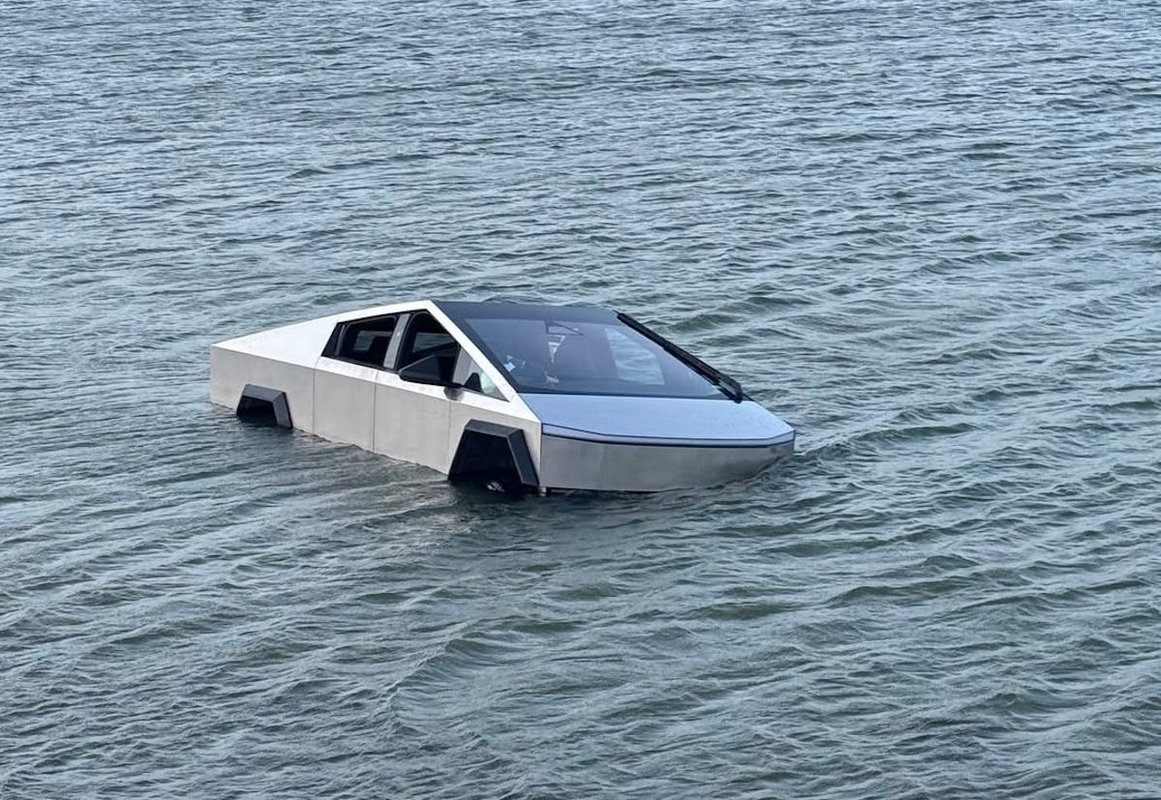 Don't drive your: Cybertruck into a lake
