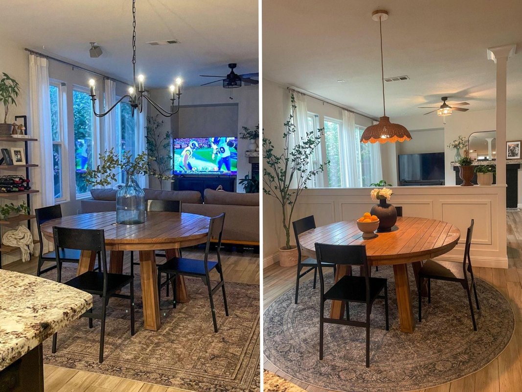 A woman transformed her open-concept space: with a pony wall for $2,500